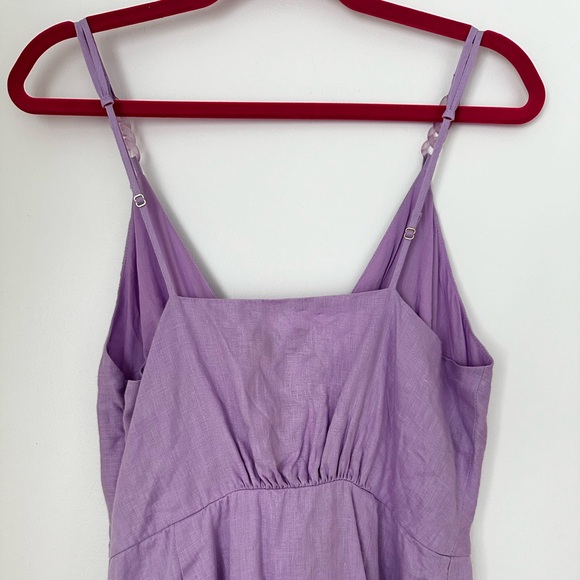 Reiss Esme Linen Side Tie Midi Dress in Lilac - Picture 12 of 16